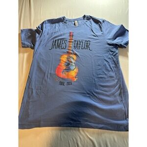 James Taylor 2023 Tour Concert T Shirt Size 2XL Gray Cotton Polyester Blend